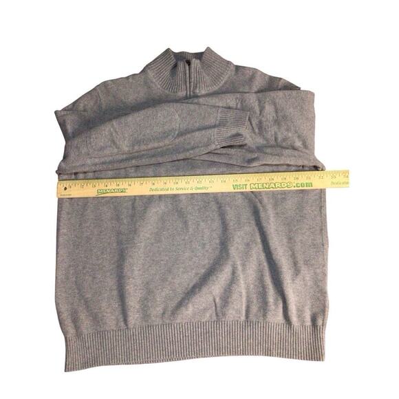 Lands End The Outfitters , Men’s 1/4 Zip Sweater Elbow Patch , Gray, Size Large - Picture 6 of 8